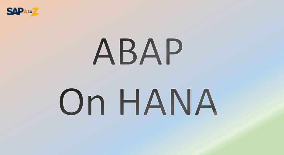 abap on hana